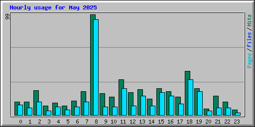 Hourly usage for May 2025